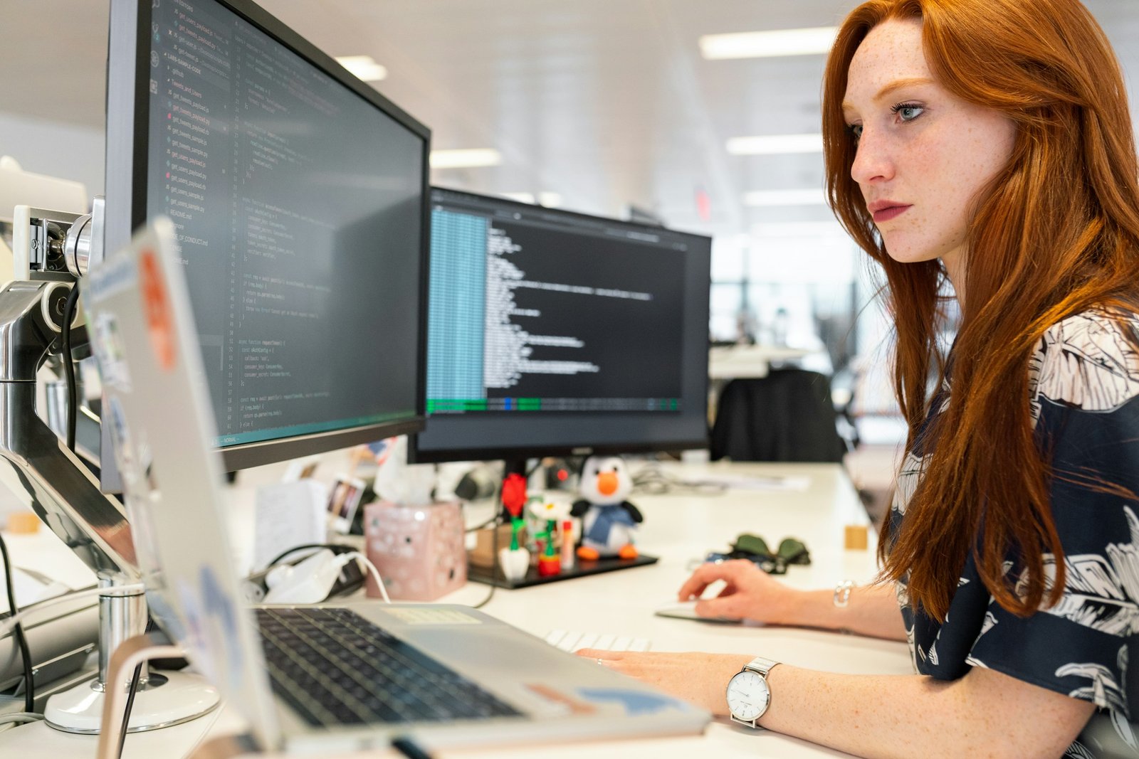 Woman Working on Computer